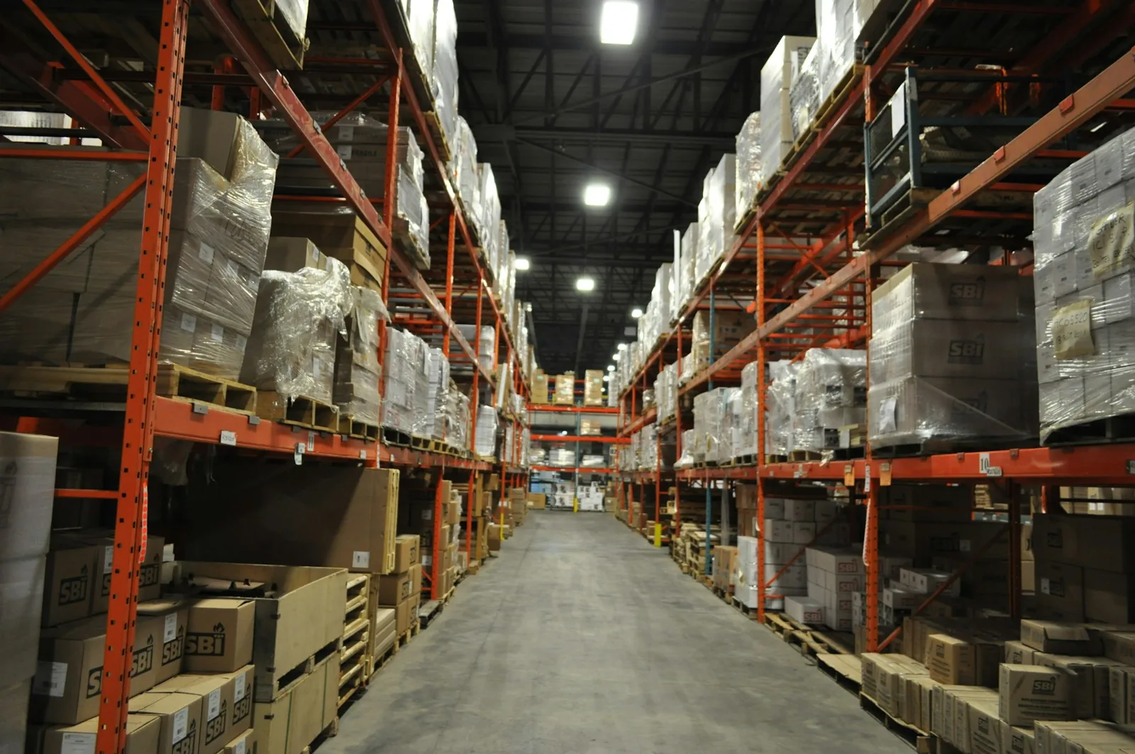 Industrial warehouse shelving — representative photography